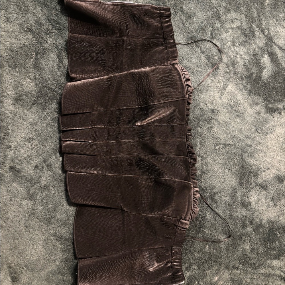 Black strapless corset like top